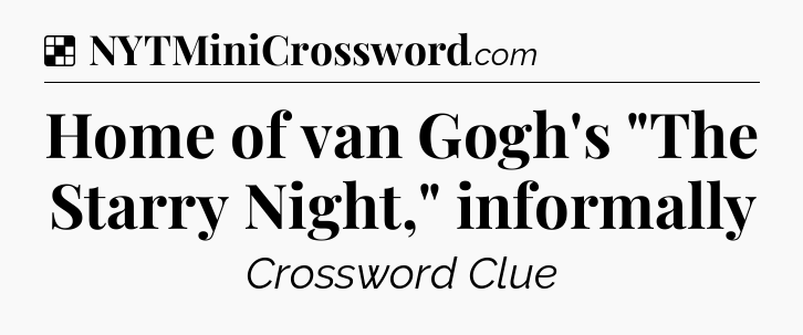 Solution: Home of van Gogh's 