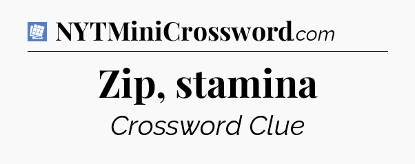 Zip, stamina Puzzle Page Crossword Clue