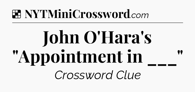 Solution: John O'Hara's 