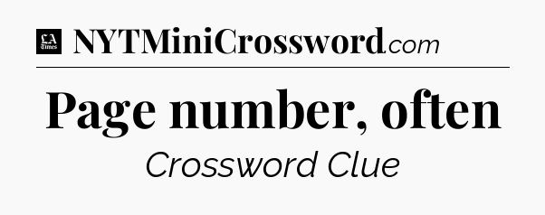 Page number, often - LA Times Crossword