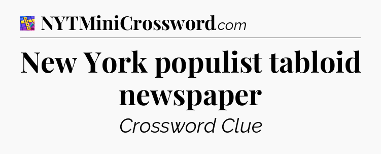 New York populist tabloid newspaper Codycross