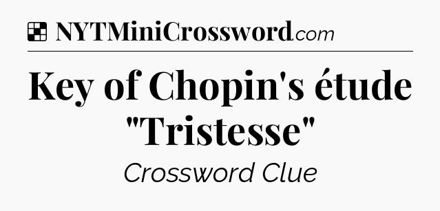 Solution: Key of Chopin's étude 