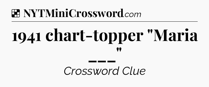 Solution: 1941 chart-topper 