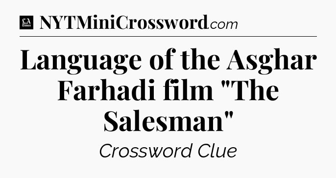 Language of the Asghar Farhadi film 
