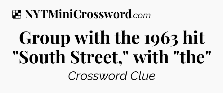 Solution: Group with the 1963 hit 