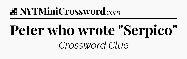 Solution: Peter who wrote 