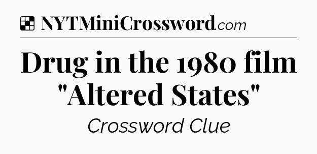 Solution: Drug in the 1980 film 