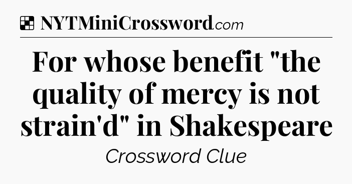 Solution: For whose benefit 
