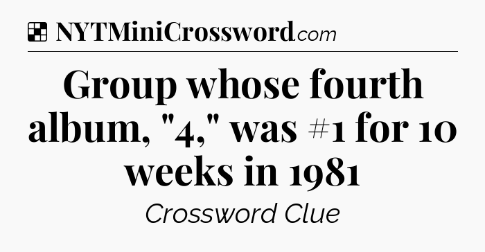 Solution: Group whose fourth album, 