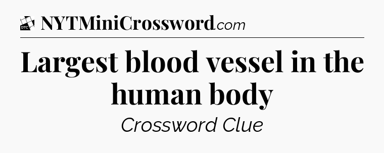 Largest blood vessel in the human body - Daily Themed Classic Crossword