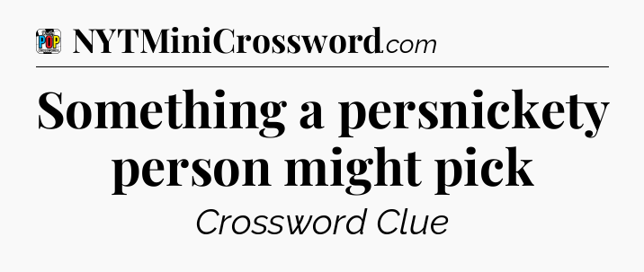 Something a persnickety person might pick Crossword Clue