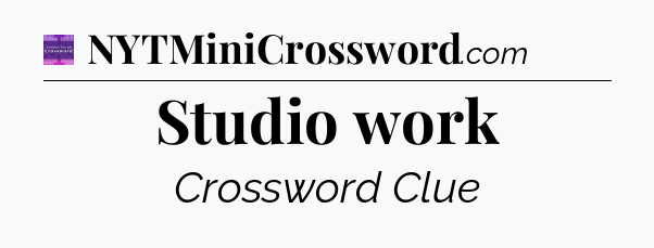 Studio work - Thomas Joseph Crossword