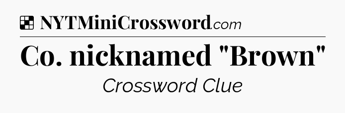 Solution: Co. nicknamed 