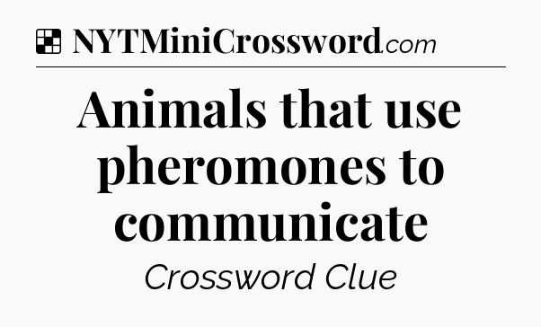 Solution: Animals that use pheromones to communicate - NYT Crossword