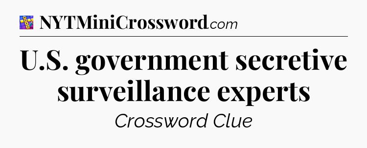 U.S. government secretive surveillance experts Codycross