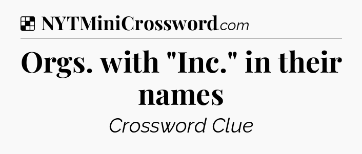 Solution: Orgs. with 