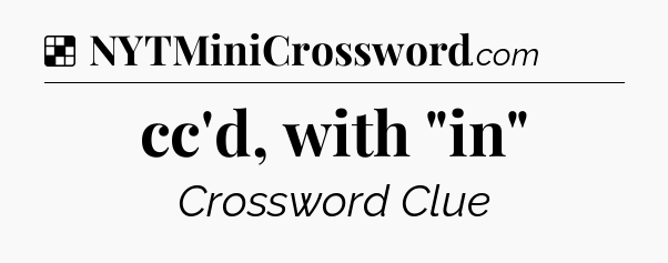 Solution: cc'd, with 