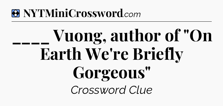 Solution: ____ Vuong, author of 