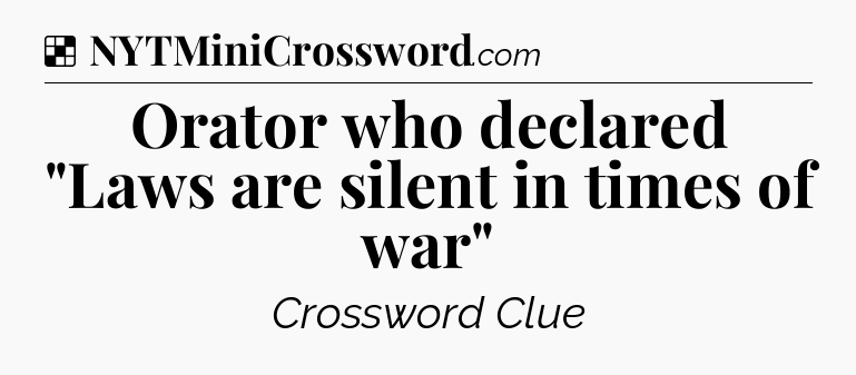 Solution: Orator who declared 