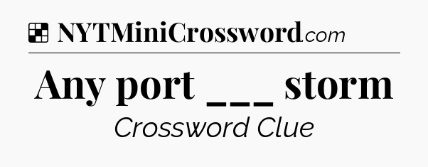 Solution: Any port ___ storm - NYT Crossword