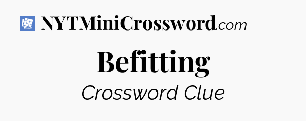 Befitting Puzzle Page Crossword Clue