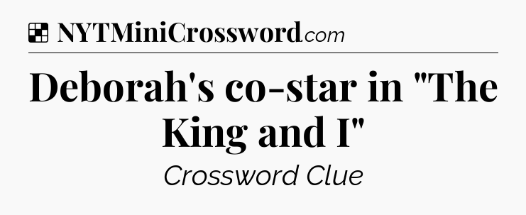 Solution: Deborah's co-star in 