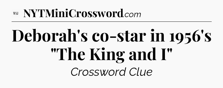 Deborah's co-star in 1956's 