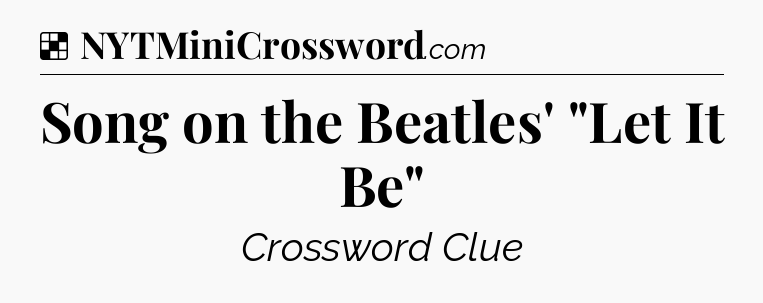 Solution: Song on the Beatles' 