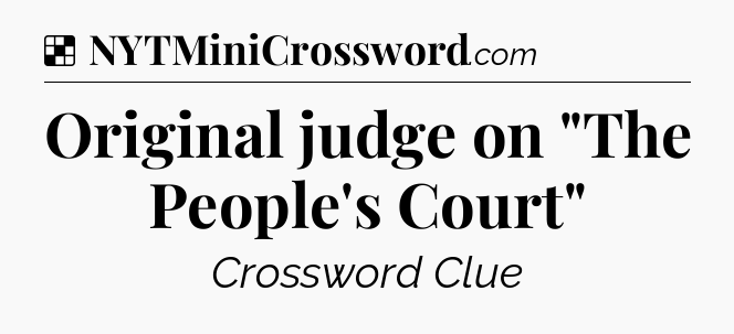 Solution: Original judge on 