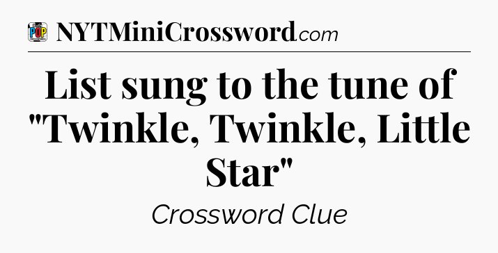 List sung to the tune of 