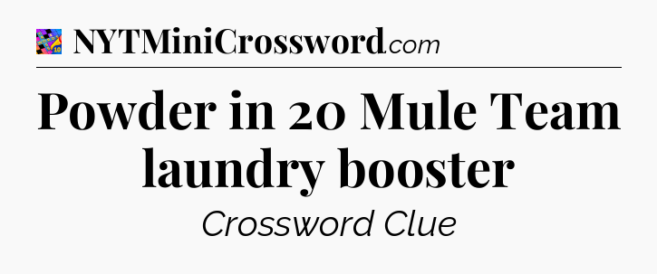 Powder in 20 Mule Team laundry booster Crossword Clue