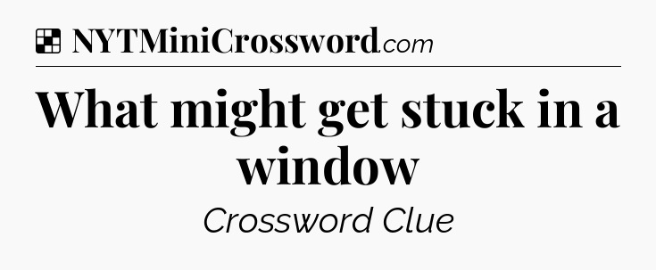 Solution: What might get stuck in a window - NYT Crossword