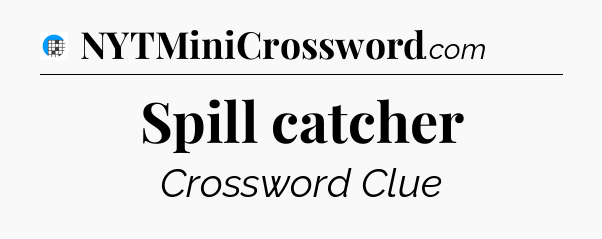 Spill catcher Crossword Clue