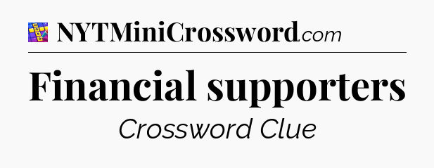 Financial supporters Codycross
