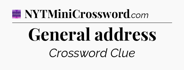 General address - Thomas Joseph Crossword