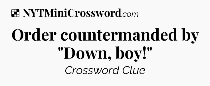 Solution: Order countermanded by 