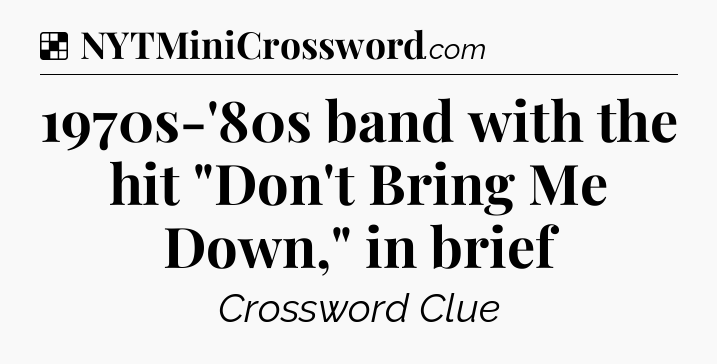 Solution: 1970s-'80s band with the hit 