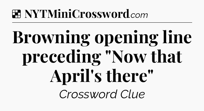 Solution: Browning opening line preceding 