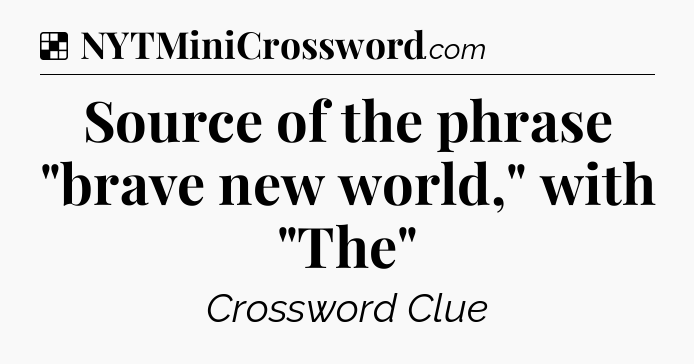 Solution: Source of the phrase 