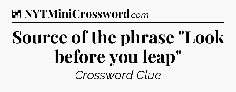 Solution: Source of the phrase 