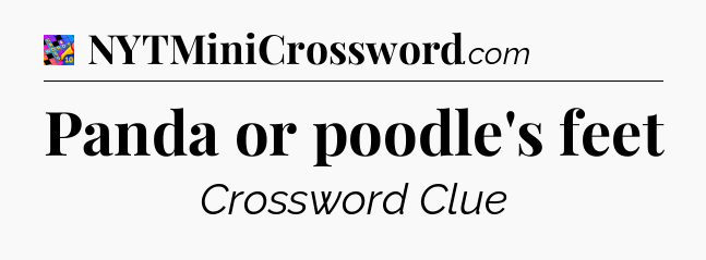 Panda or poodle's feet Crossword Clue