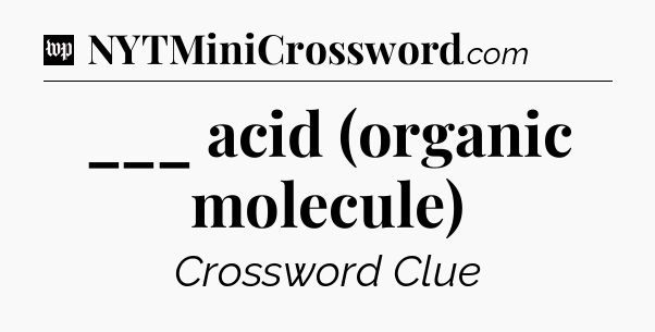 ___ acid (organic molecule) Crossword Clue