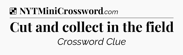 Solution: Cut and collect in the field - NYT Crossword