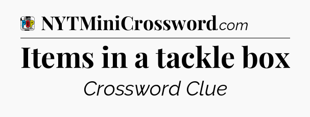 Items in a tackle box Crossword Clue