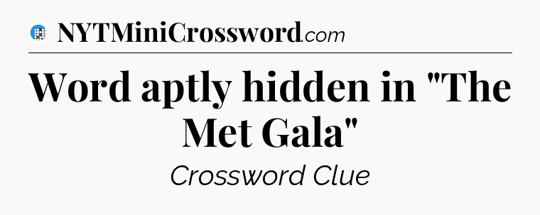 Word aptly hidden in 