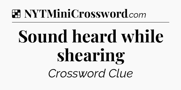 Solution: Sound heard while shearing - NYT Crossword