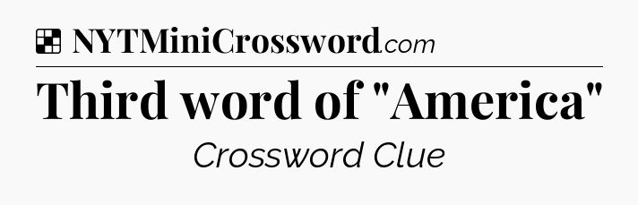 Solution: Third word of 