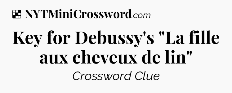 Solution: Key for Debussy's 