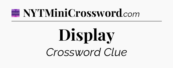 Display - Thomas Joseph Crossword