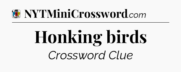 Honking birds Crossword Clue